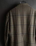"BURBERRYS" Windowpane pattern tweed tailored jacket