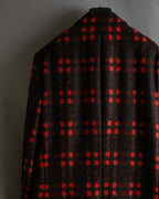 "HUGO BOSS" Plaid brushed wool tailored coat