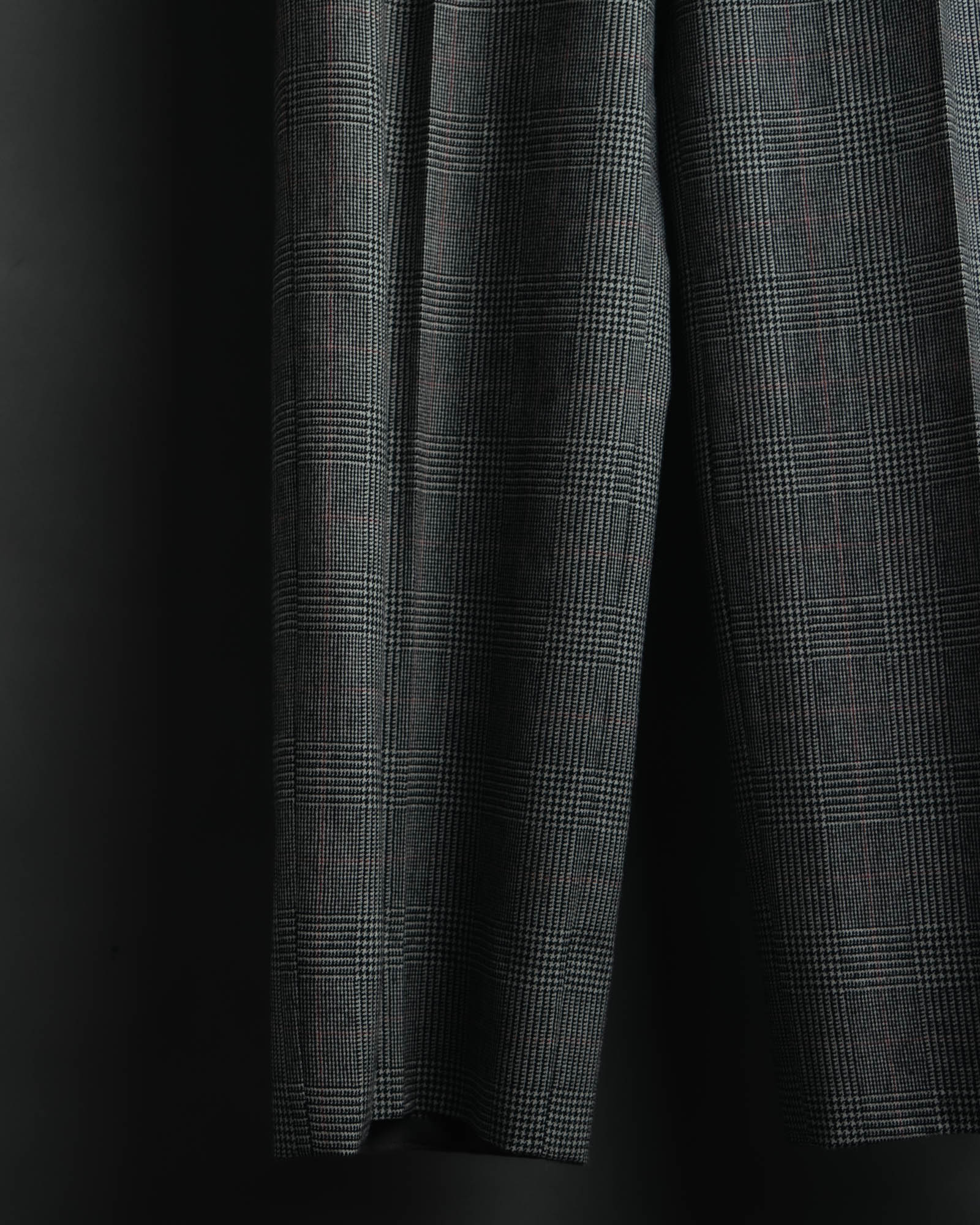 -MOOD MILLÉSIMES- 80’s-90’s Prince of Wales check wool double-breasted setup suit