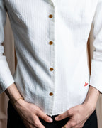 "Vivienne Westwood RED LABEL" Logo engraved box cut open collar shirt