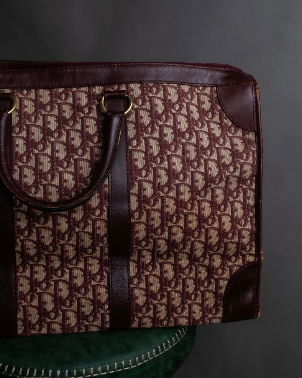 "Christian Dior" Trotter monogram jacquard boston bag