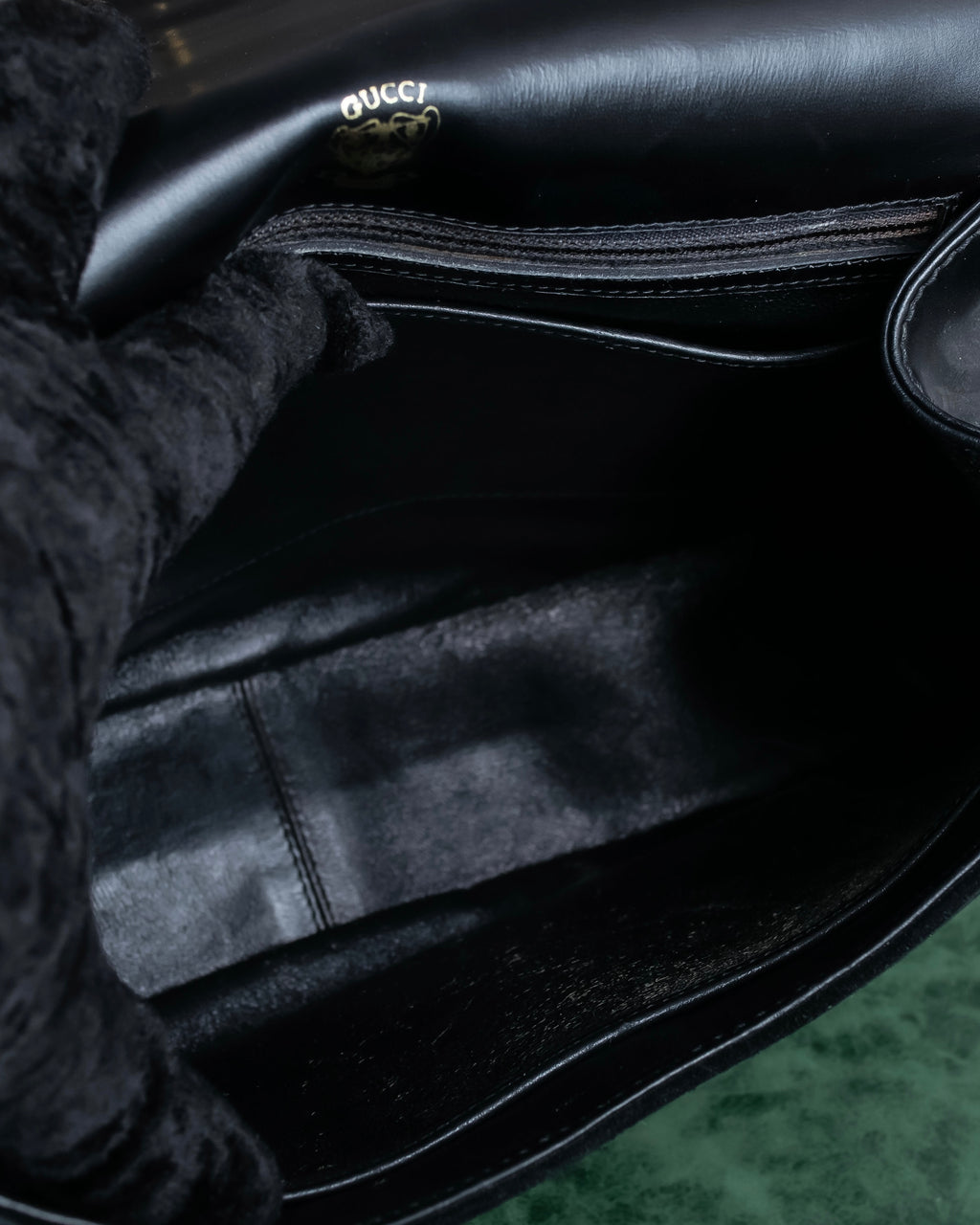"GUCCI" Interlocking G design suede bag