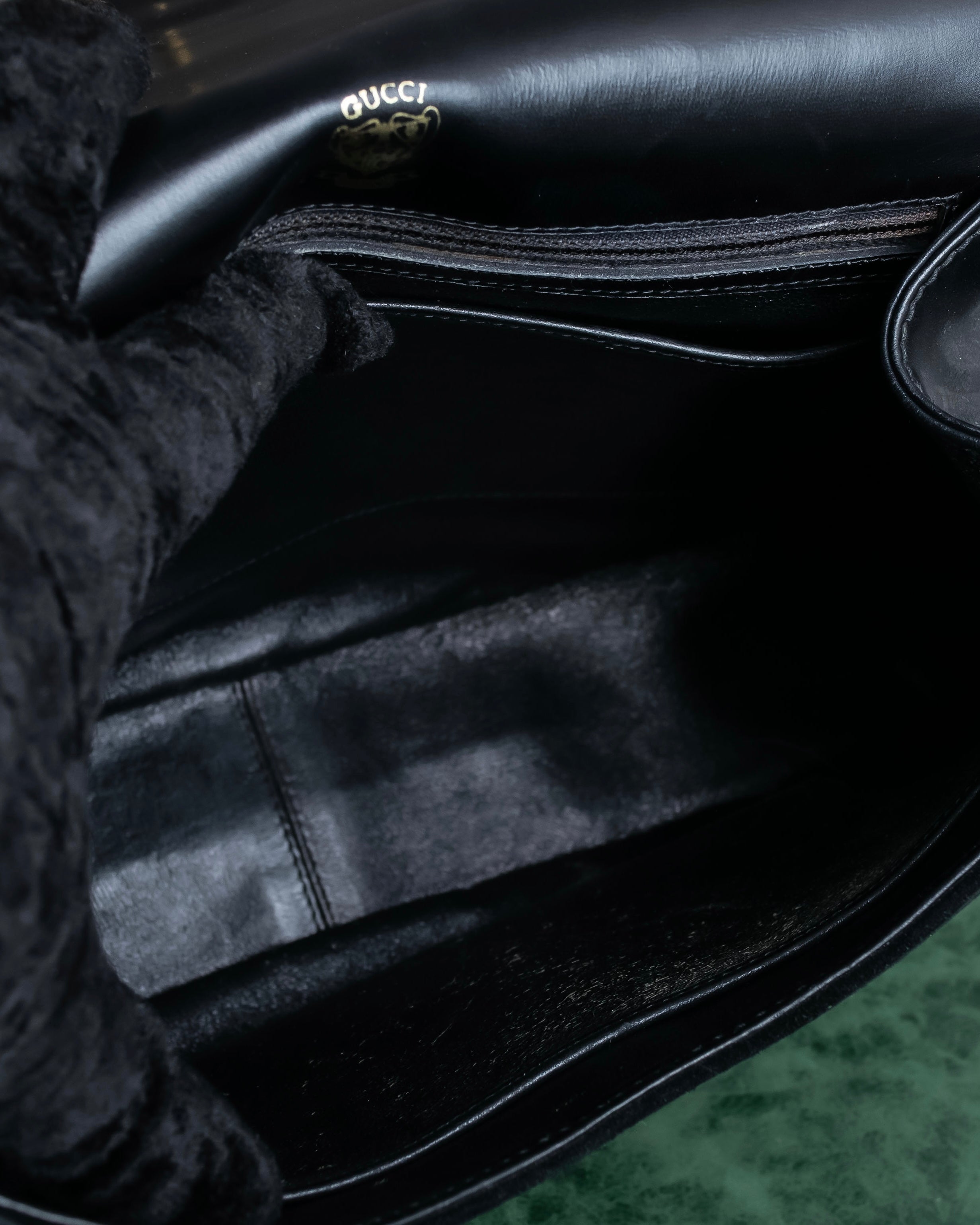 "GUCCI" Interlocking G design suede bag