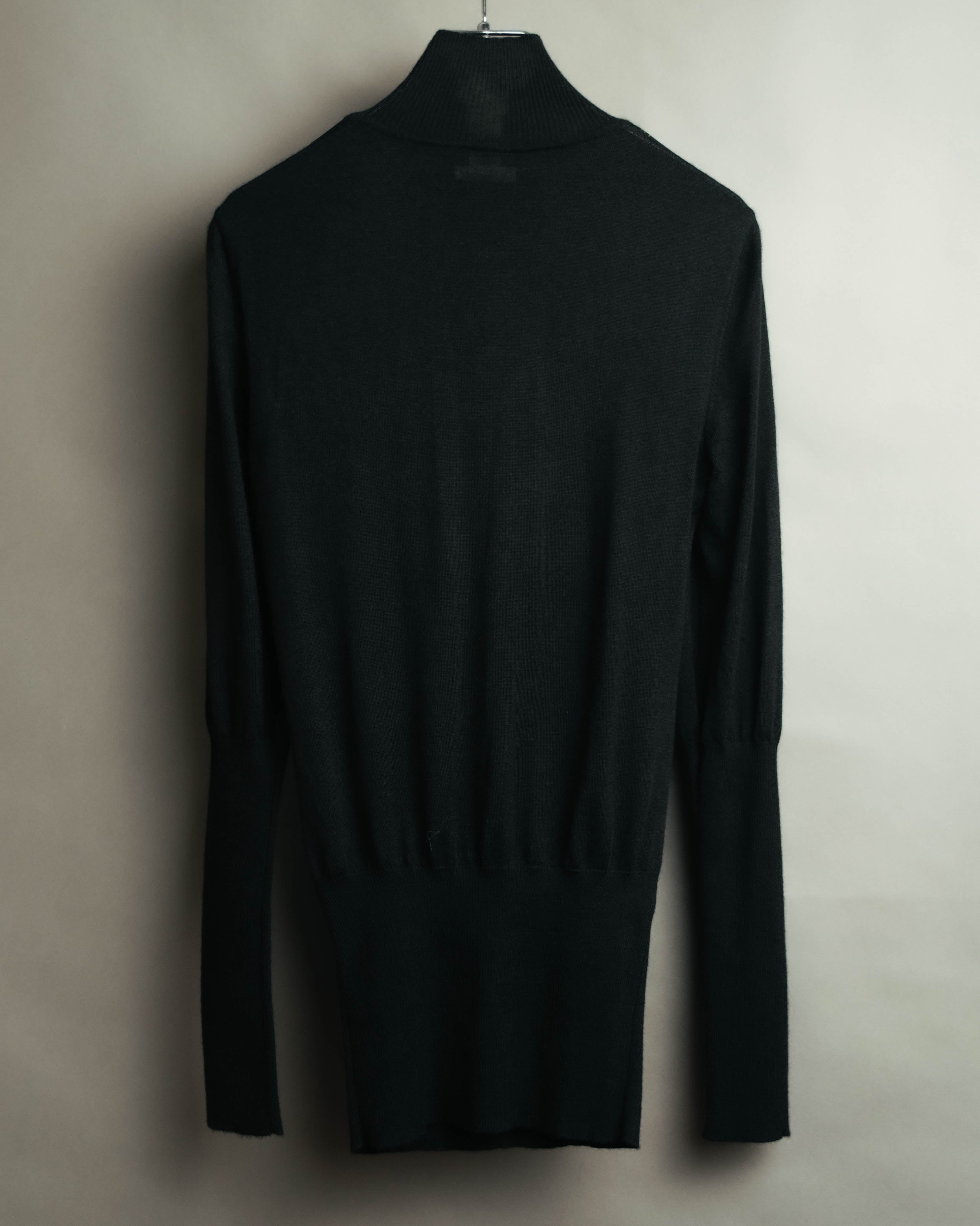 "Hermès" 00's Horse sketch print silk-paneled cashmere blend knit sweater