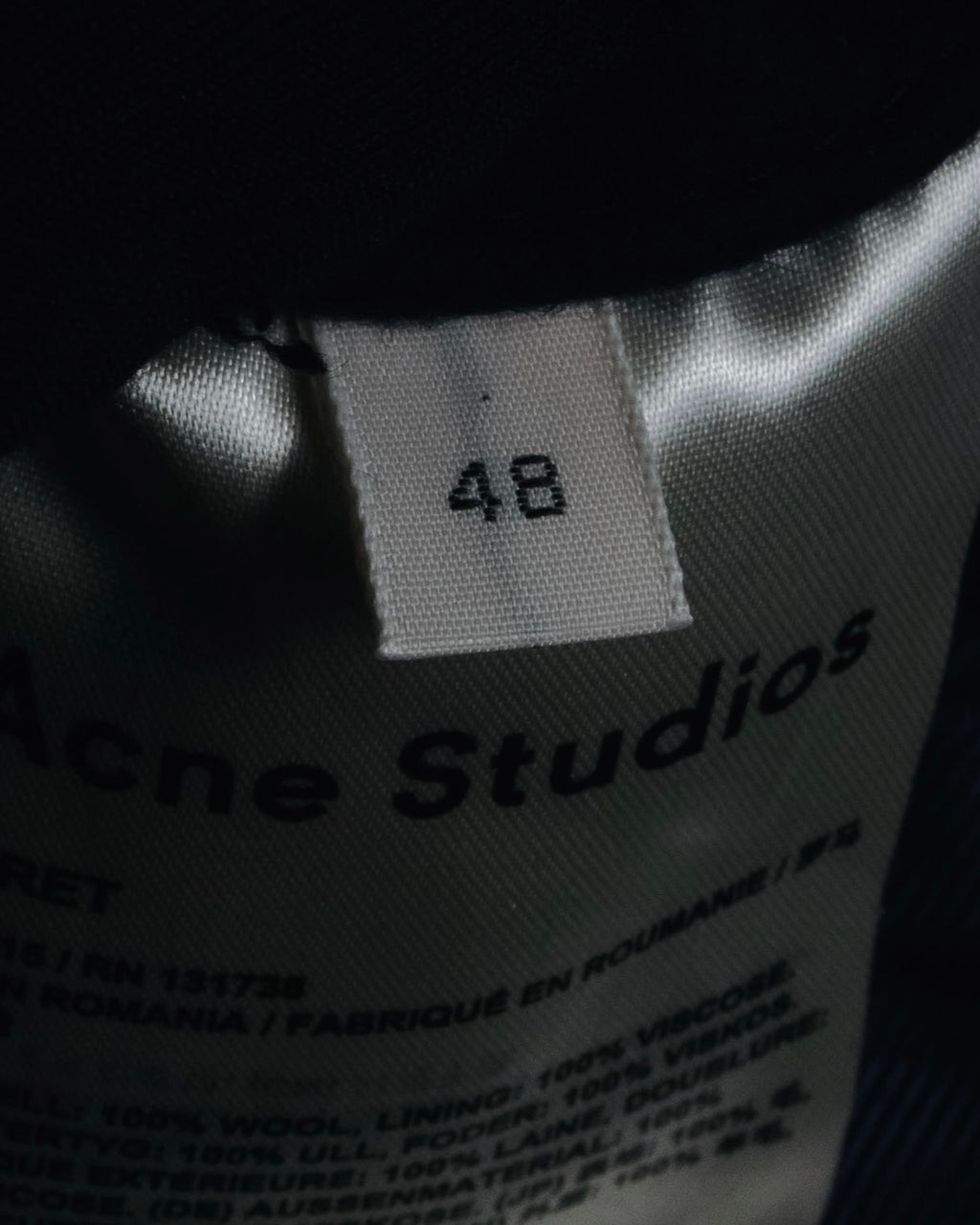 "Acne Studios" 2016-20’s rigid wool melton chester coat