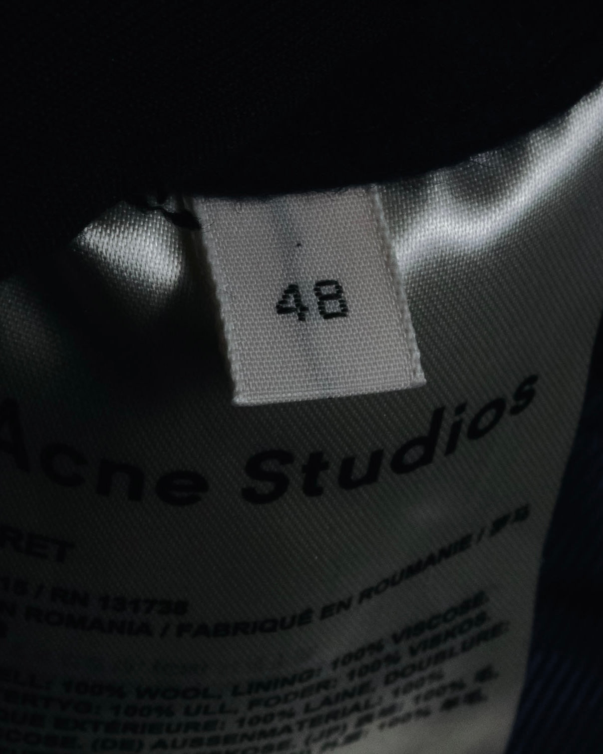 "Acne Studios" 2016-20’s rigid wool melton chester coat