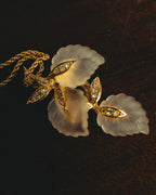 "Christian Dior" 70's-80's Sculptural leaf pendant necklace