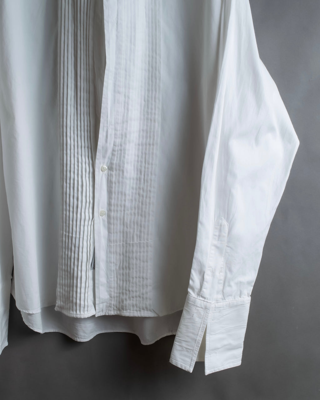 "Christian Dior" Pintuck design wide spread collar dress shirt