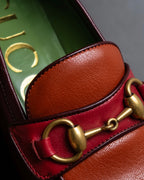 "GUCCI" Multicolor horsebit design heeled loafers