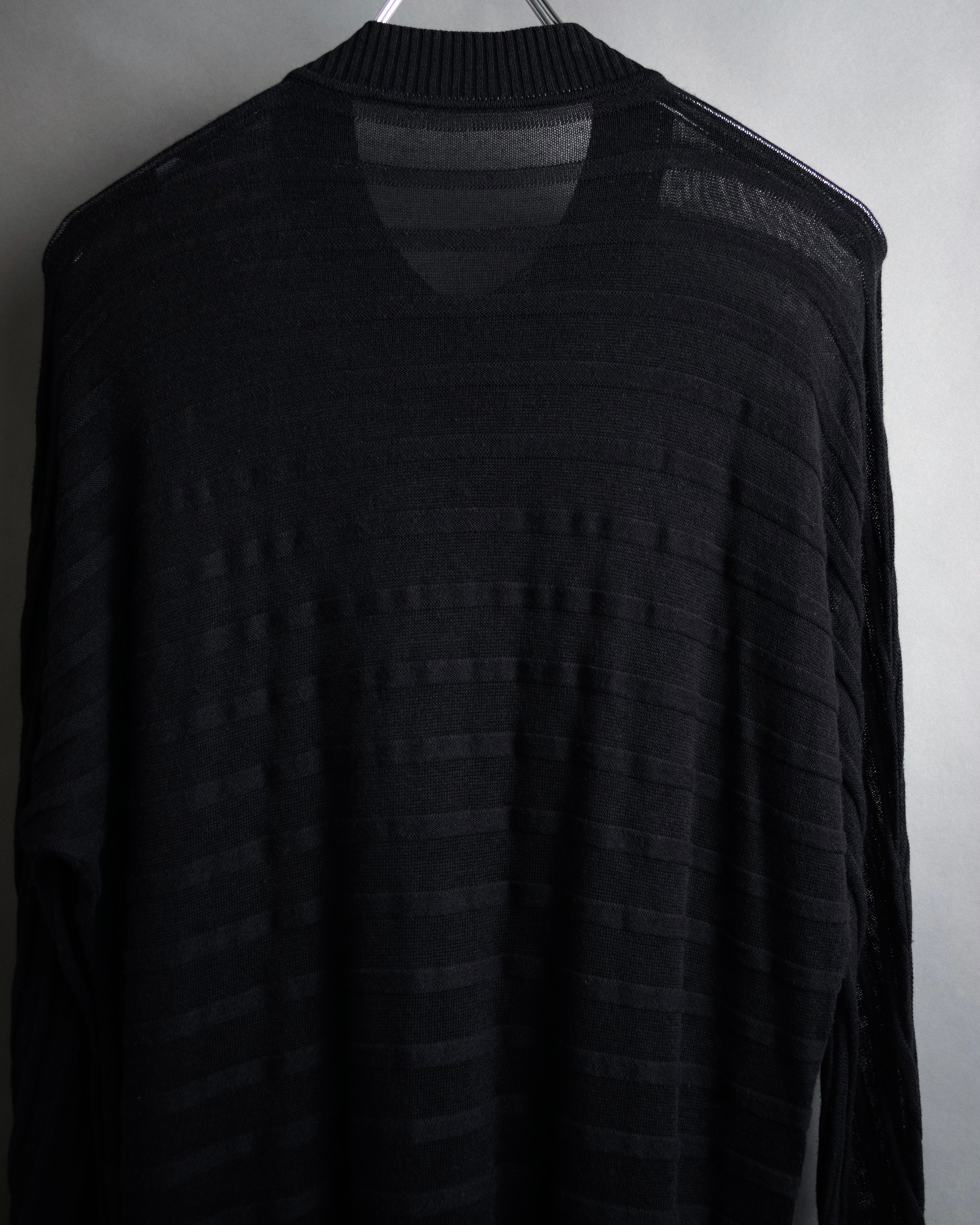 “Maison Martin Margiela” 2000’s Sheer shadow stripe long cardigan