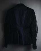 "ARMANI COLLEZIONI" Sheer lace layered tailored jacket