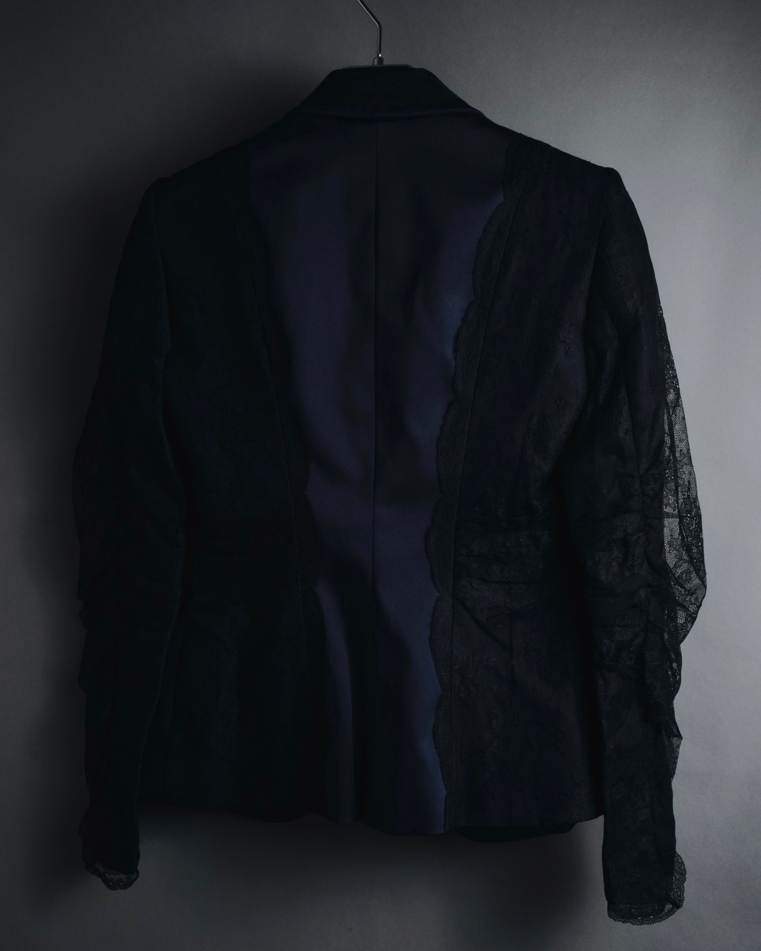 "ARMANI COLLEZIONI" Sheer lace layered tailored jacket