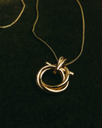 “Ferragamo” 90’s-00’s Interlocking ring pendant necklace