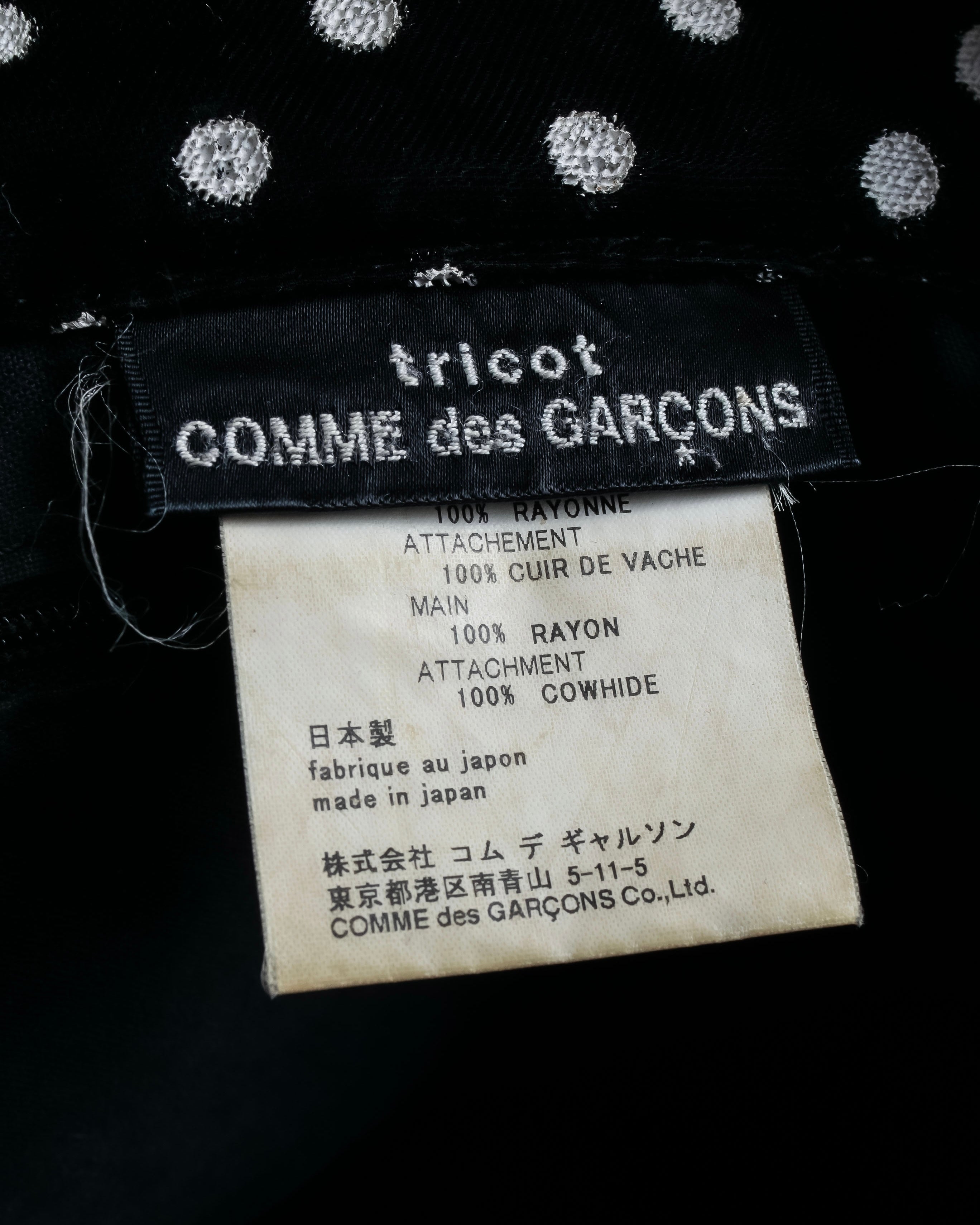 "tricot COMME des GARCONS" Polka dot velour large handbag
