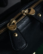 “Salvatore Ferragamo” 2000’s Pebbled leather turn lock bag