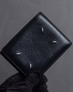 "MAISON MARGIELA" Grain texture leather snap wallet