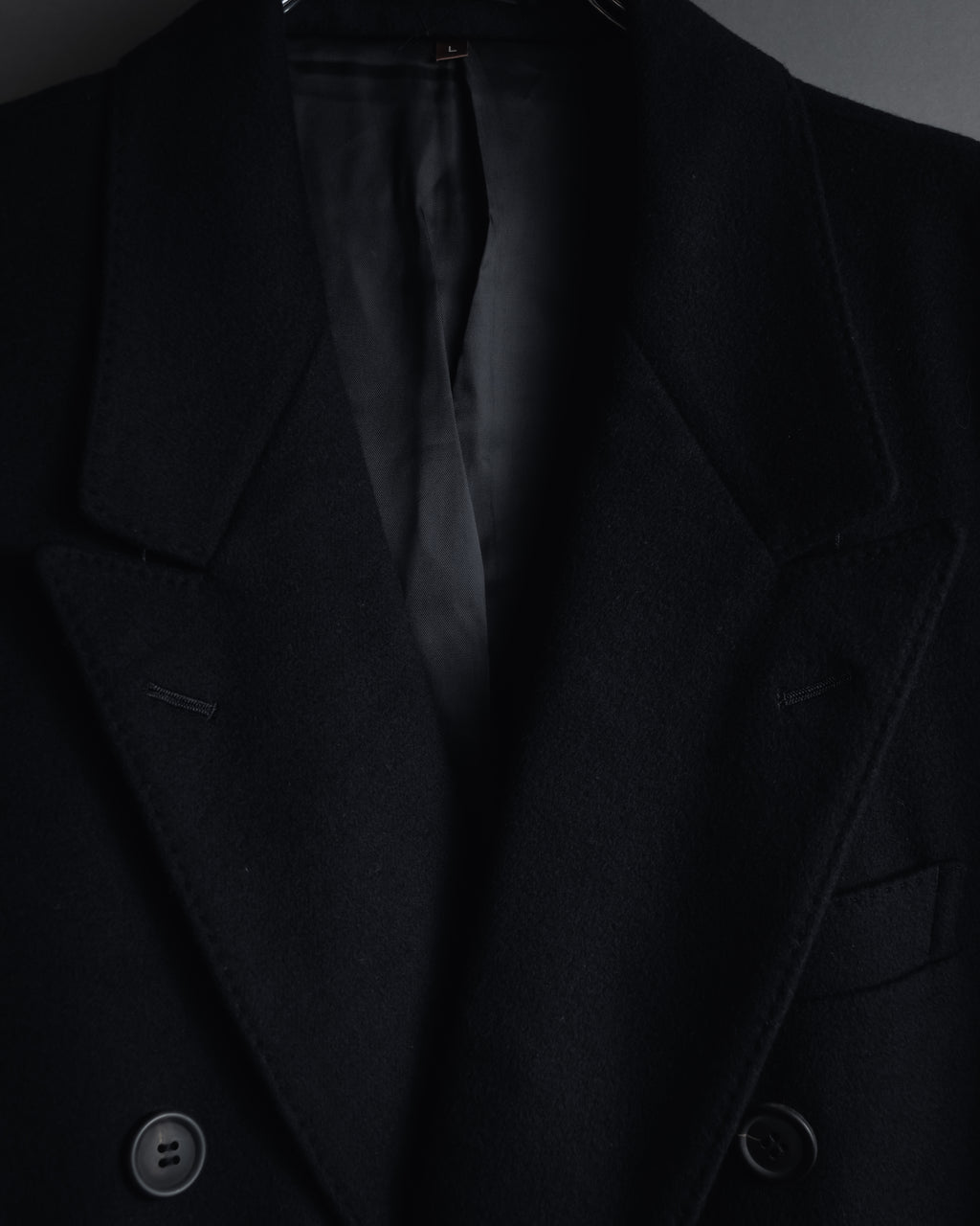 Abrigo doble botonadura de lana de los años 90 de YVES SAINT LAURENT