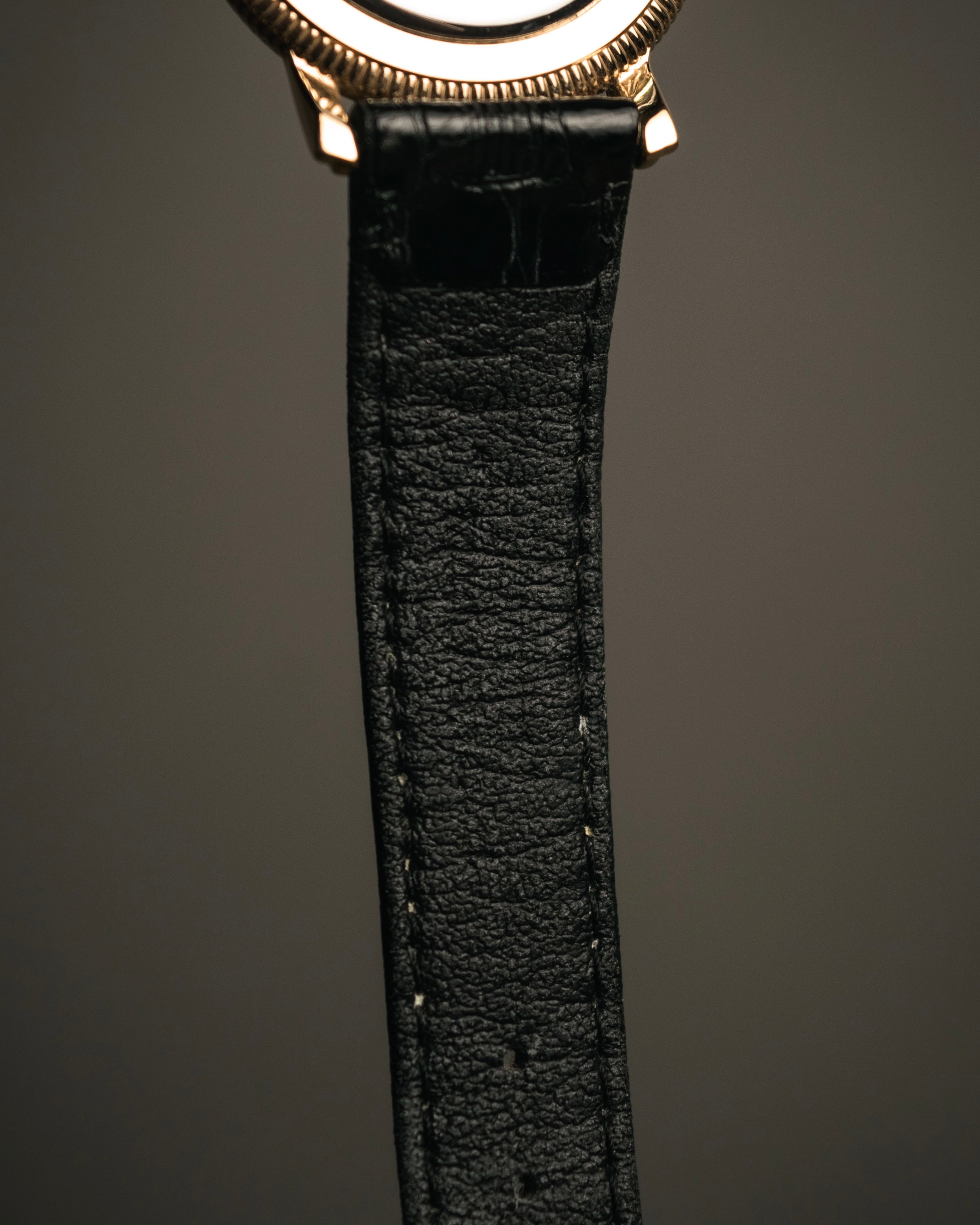 “Yves Saint Laurent” 80’s-90’s coin edge quartz leather watch