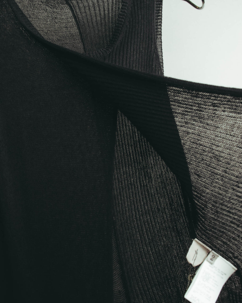 “Yohji Yamamoto” 2010’s sheer cotton ribbed long dress