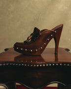 “GUCCI” 00’s Bamboo tassel studded platform mules