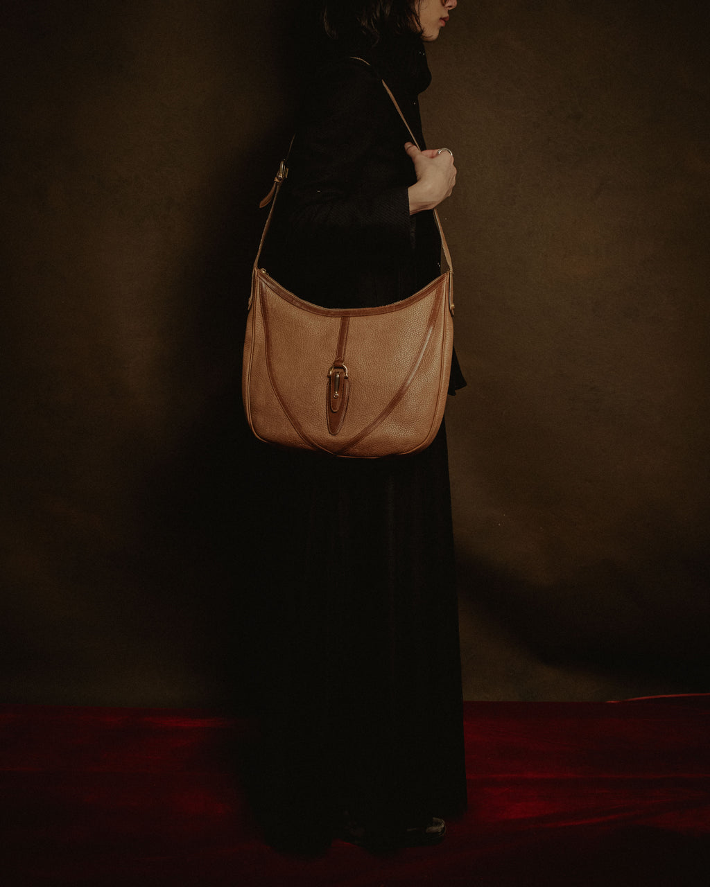 –SPECIAL– "GUCCI" 70’s pigskin horsebit piston hobo bag