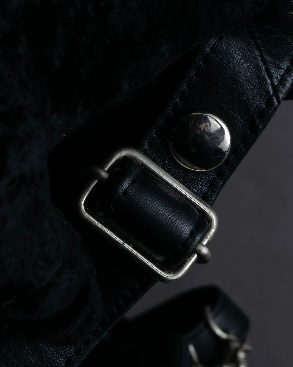 "JEAN PAUL GAULTIER" Logo engraved clasp frame 2way leather bag