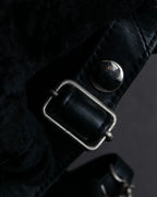 "JEAN PAUL GAULTIER" Logo engraved clasp frame 2way leather bag