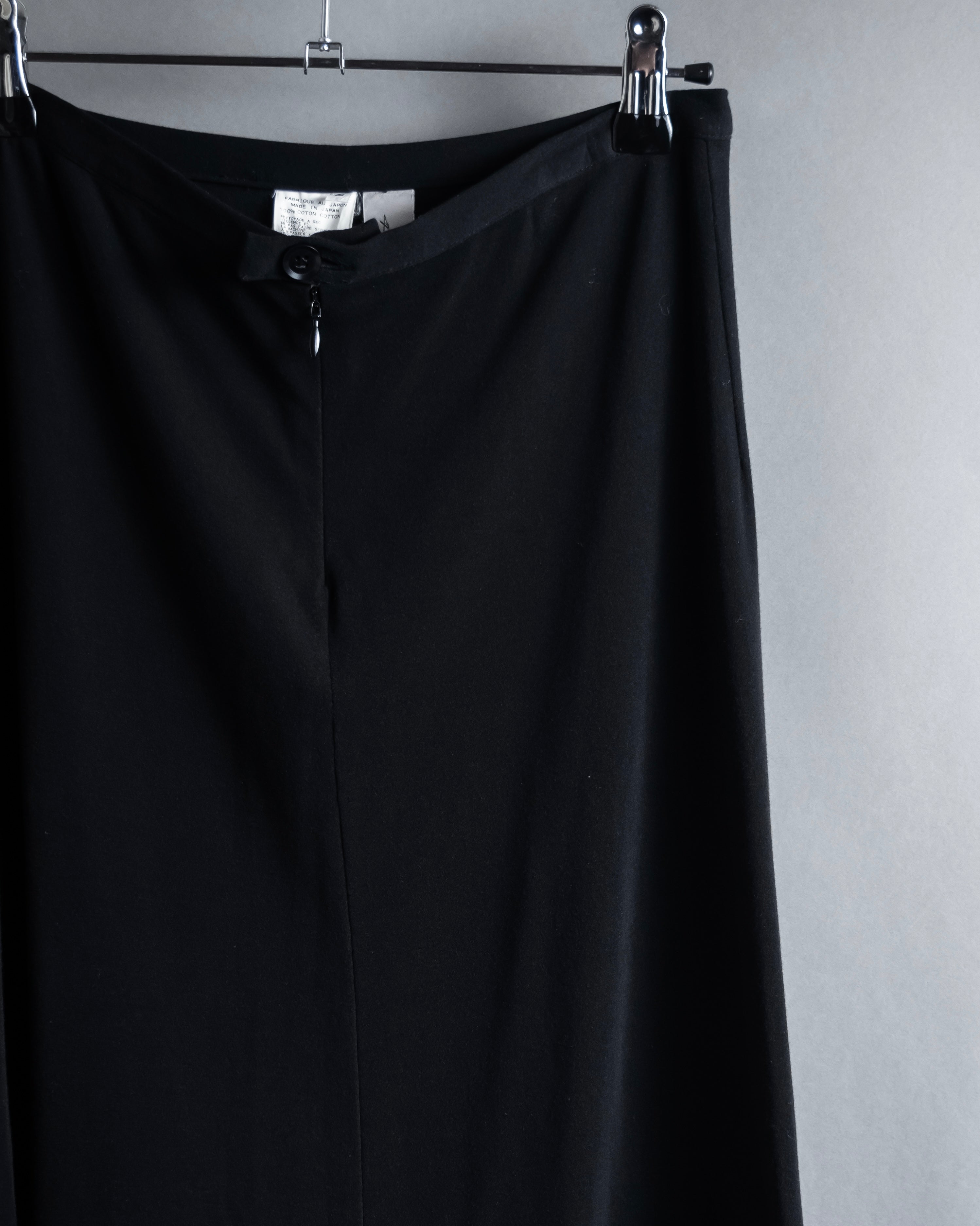 "YOHJI YAMAMOTO" 11SS Minimalist design skirt-like silhouette wide slacks