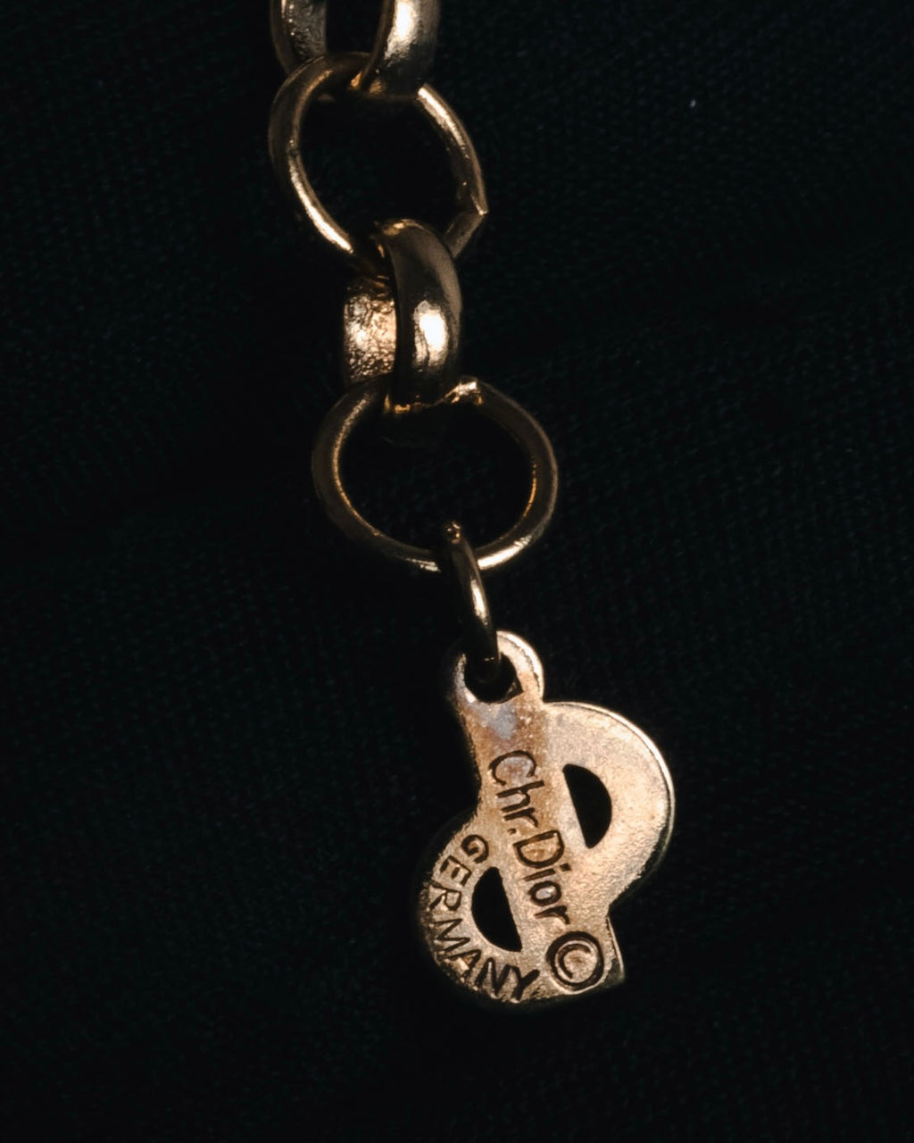 "Christian Dior" 80’s wide mesh pavé bar necklace