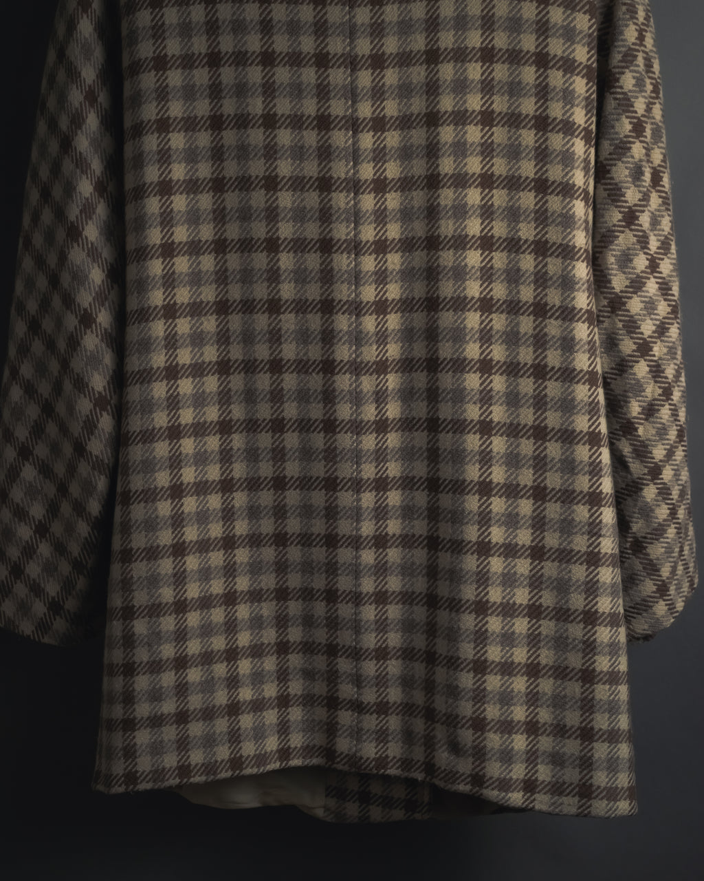 "GUCCI" 80’s checked wool shawl collar jacket