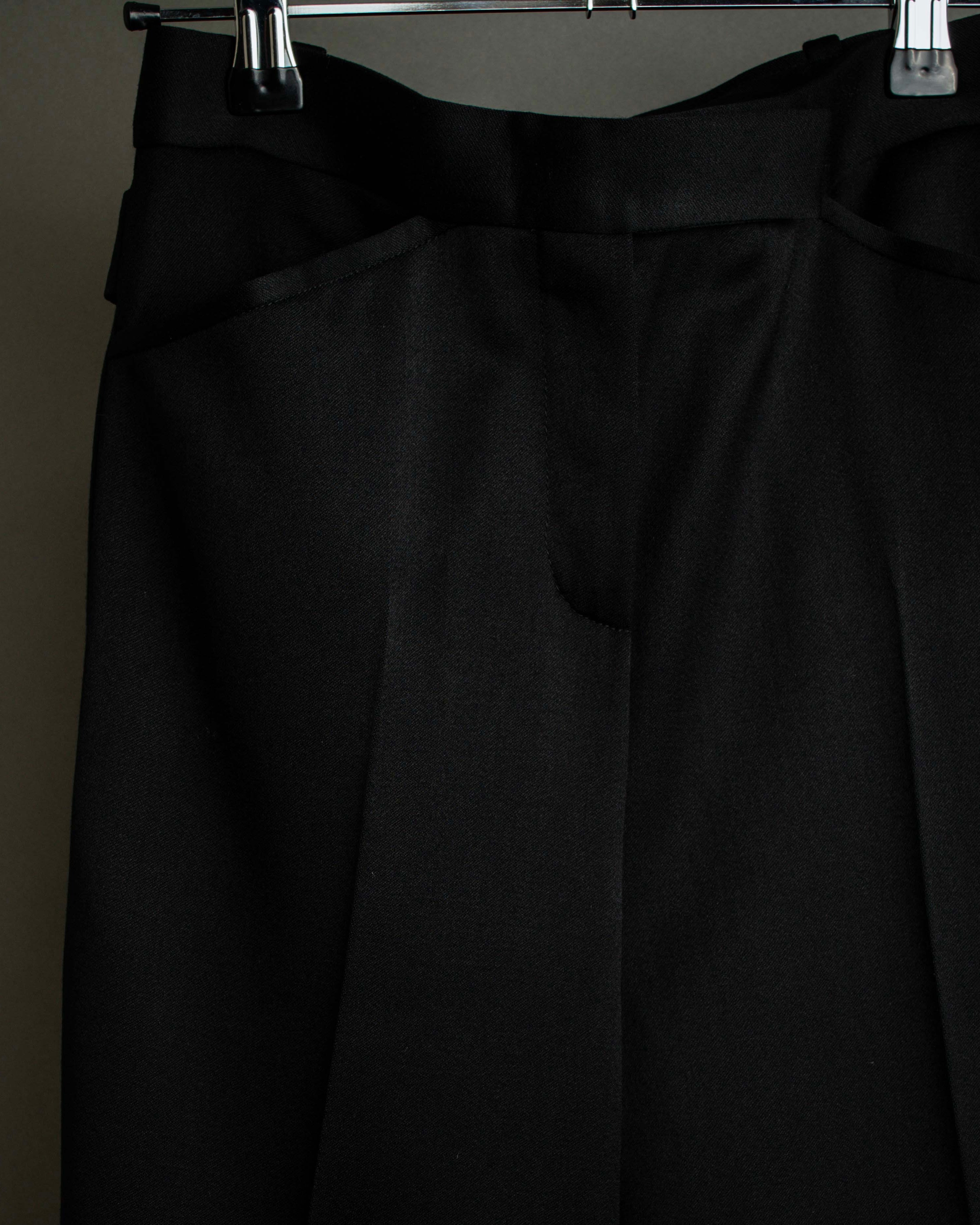 "CHANEL" Fringe design high waist straight cut slacks