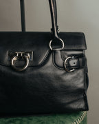 “Salvatore Ferragamo“ 00’s-10’s Gancini ring hardware leather shoulder bag