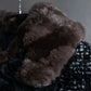 "Weekend Max Mara" Fur trimmed design collar tweed flare coat