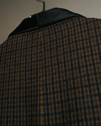 -SPECIAL- "Maison Martin Margiela" 00's Check shawl collar smoking jacket with satin contrast