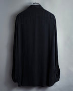 "Saint Laurent Paris" Jacquard pattern silk black shirt