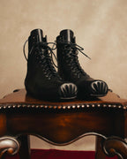 -SPECIAL- "JIL SANDER" 10's Sculptural gathered toe leather ankle boots