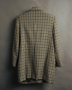 "GUCCI" 80's-early 90's Checked wool cashmere double-breasted jacket