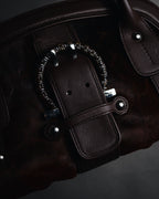 –SPECIAL– "Salvatore Ferragamo" 00’s calf hair gancini rattan accent handbag