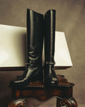 "Yves Saint Laurent" 90's Logo hardware knee-high boots