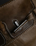 "Mademoiselle Accessories"
 Silver parts design leather one handle bag