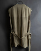 "Salvatore Ferragamo" Belted suede sleeveless dress