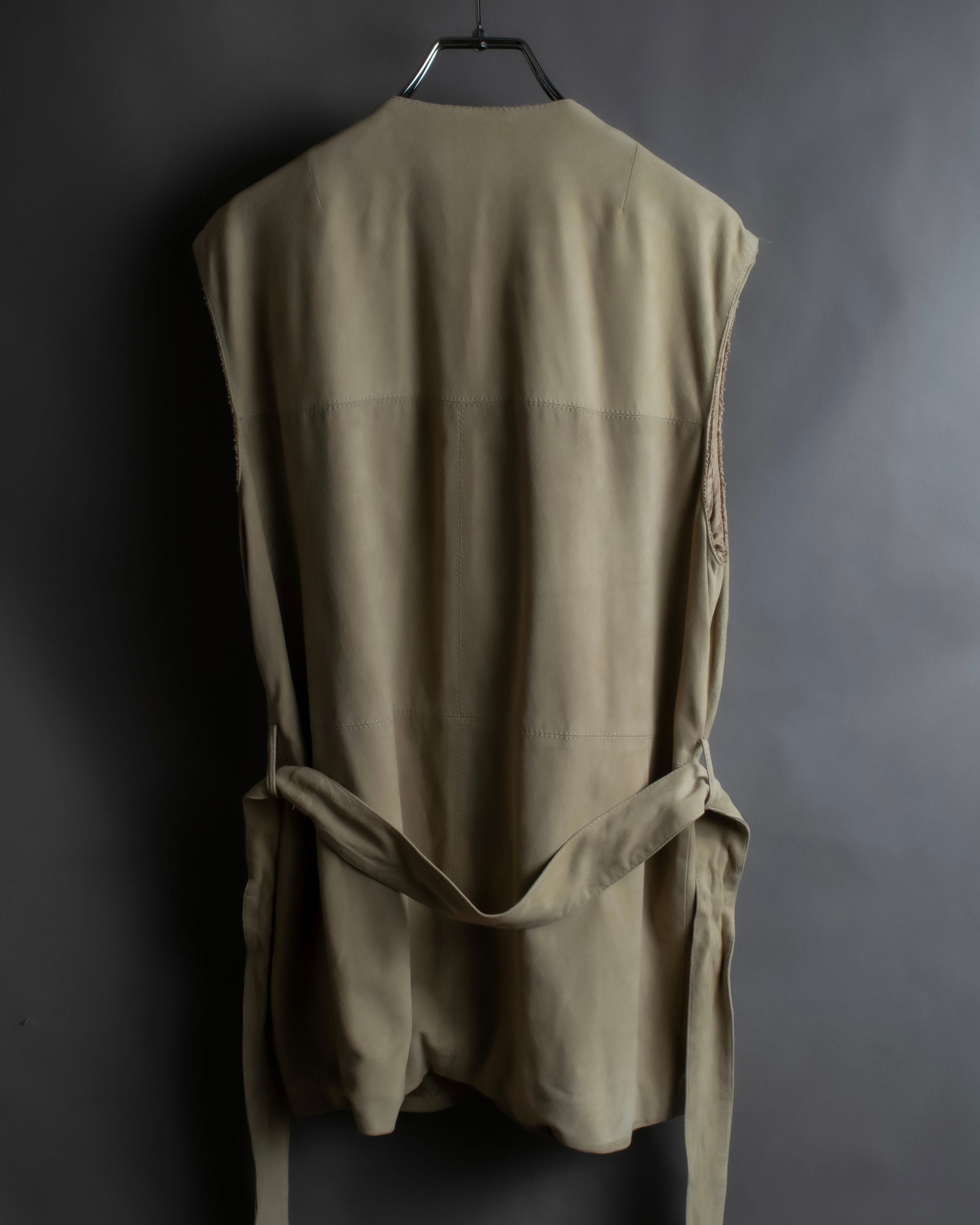 "Salvatore Ferragamo" Belted suede sleeveless dress