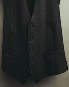 -SPECIAL- “HERMES” 2007-2009 Super 100s pinstripe tailored long gilet
