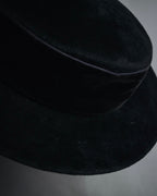 –SPECIAL– "CHANEL" 80’s fur felt velour boater hat