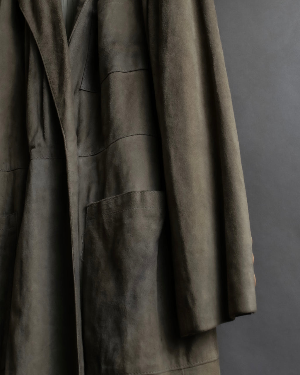 "GIORGIO ARMANI" Brushed shades suede leather long coat