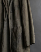 "GIORGIO ARMANI" Brushed shades suede leather long coat