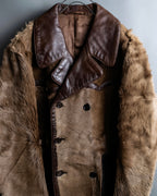Special oversized vintage double-breasted fur coat