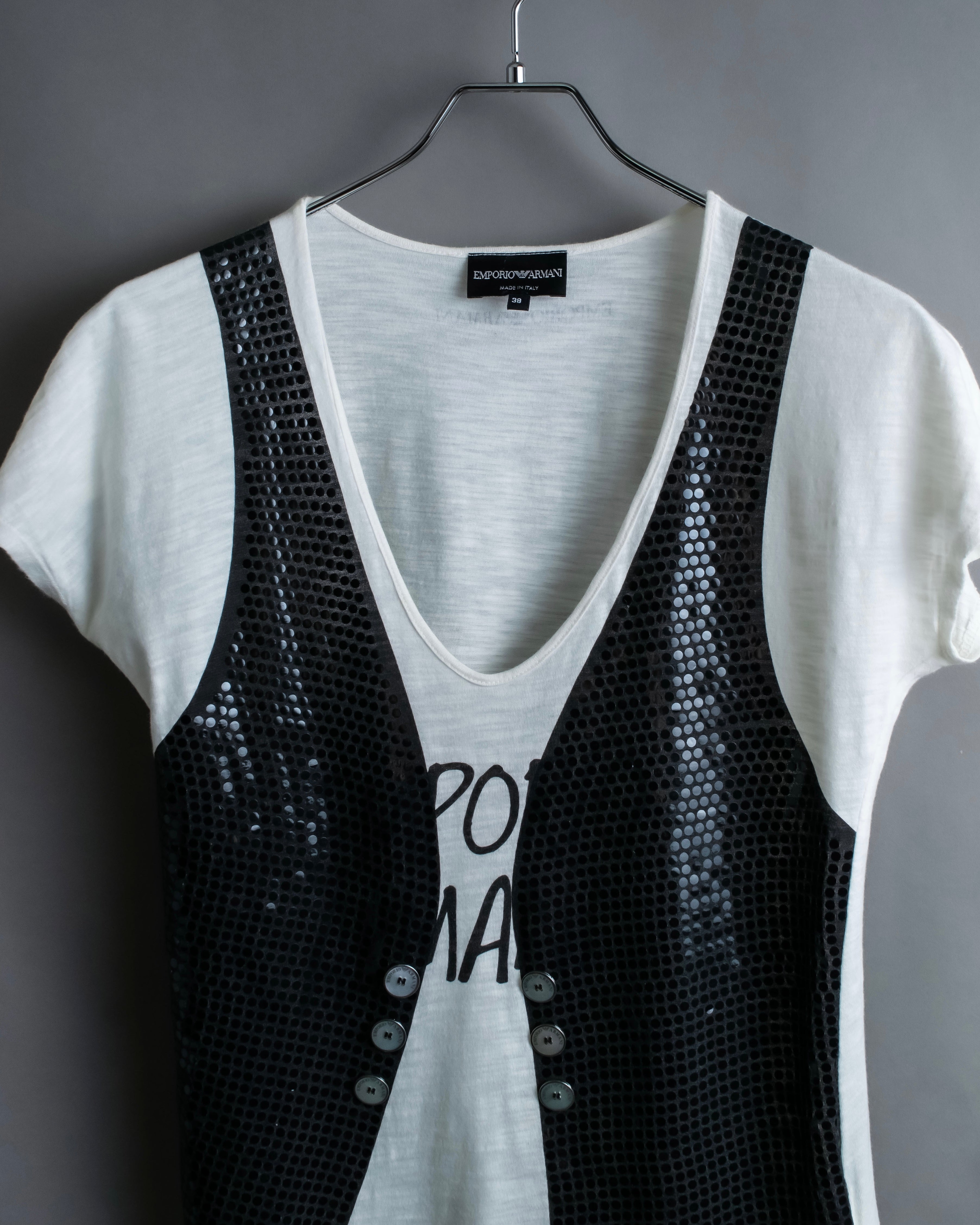 "Emporio Armani" Trompe l'oeil design T-shirt