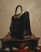 -SPECIAL- "CRISTIAN FLORENCE" 90's-00's Classic crocodile embossed leather structured top handle bag