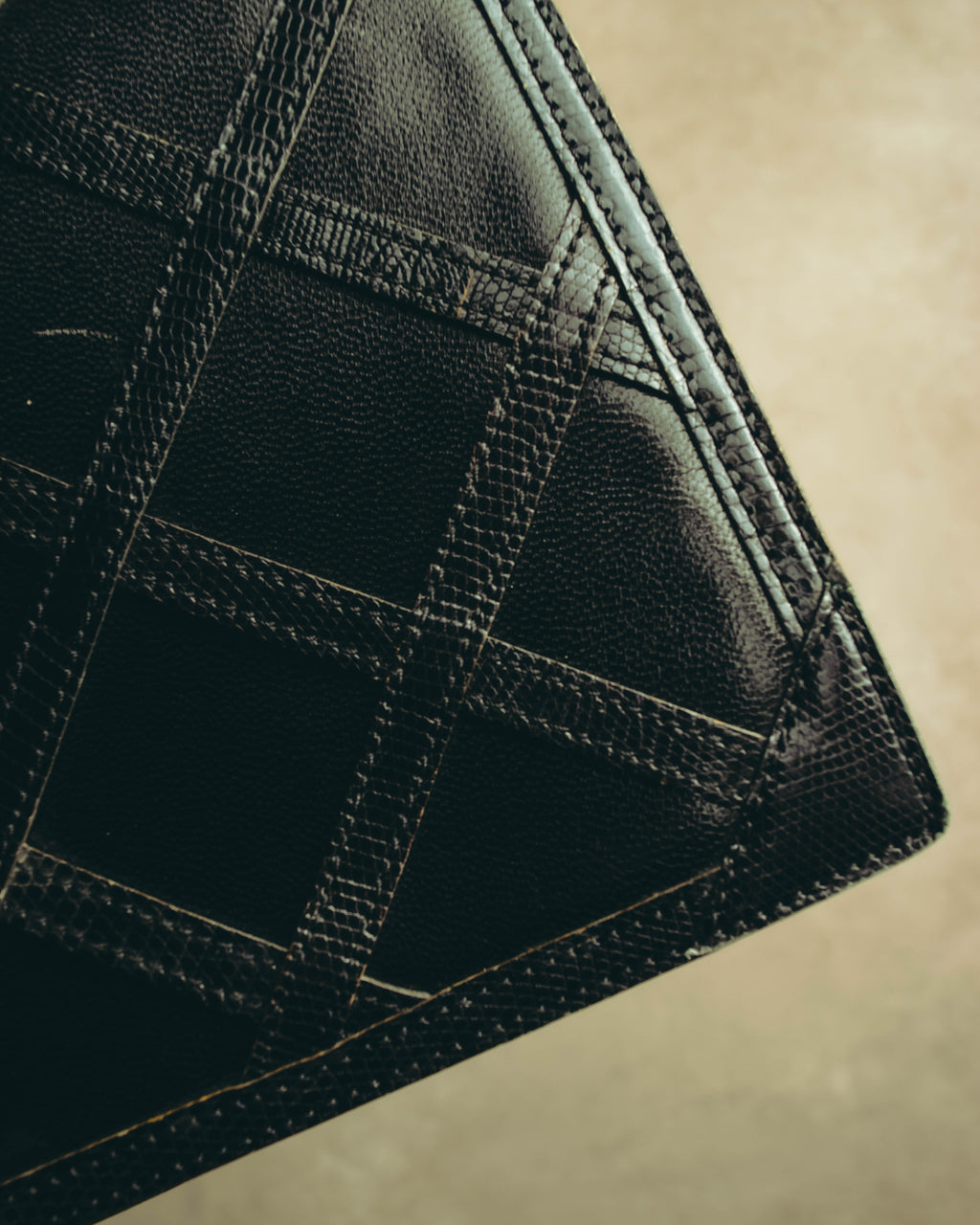 "Yves Saint Laurent" 80's-90's Lattice textured leather shoulder bag